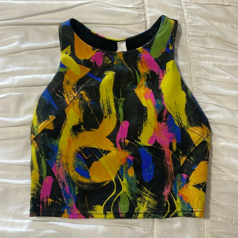 Lululemon women’s, multicolored, Wunder train tank. Size 2 built in bra.